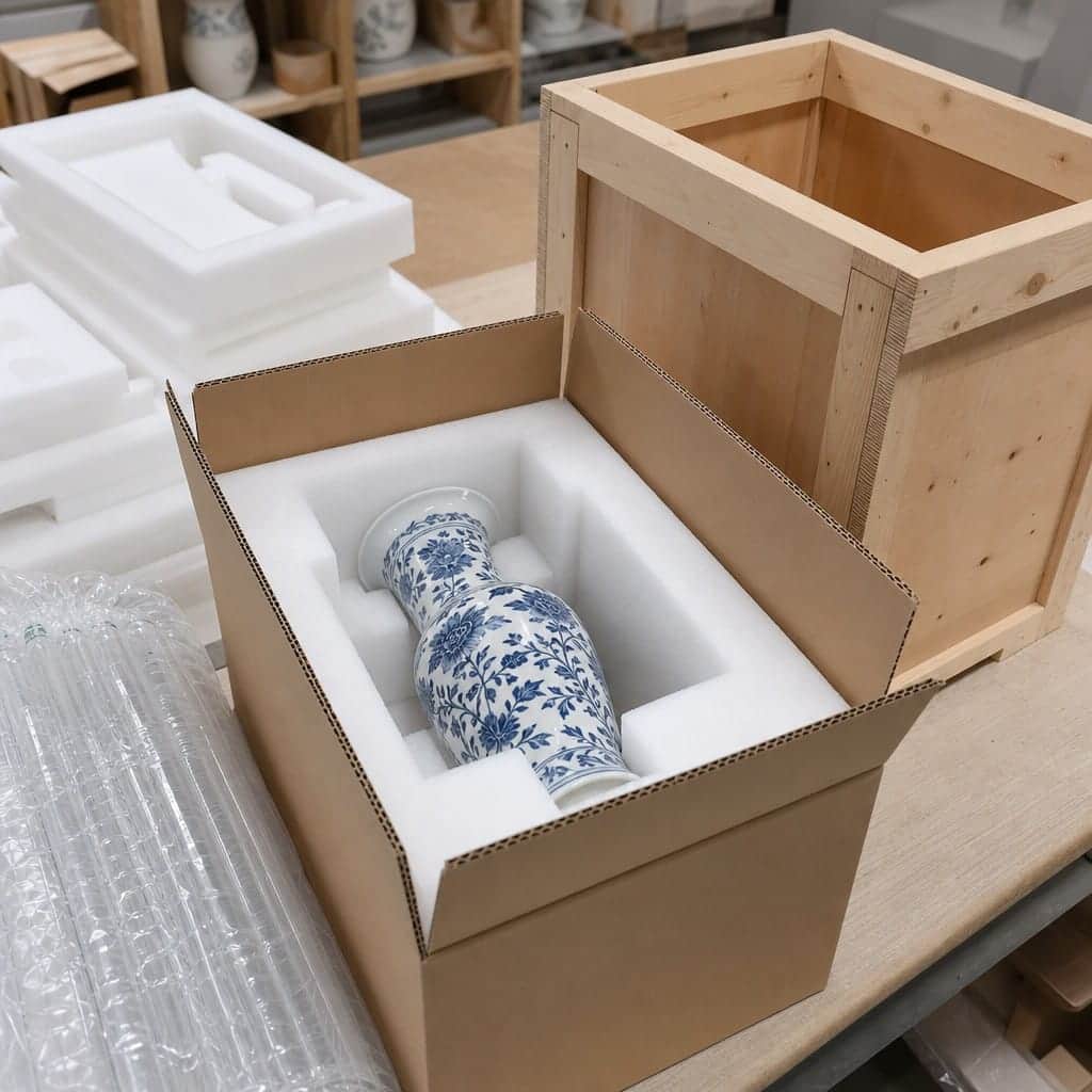 Fragile porcelain packing for international shipping