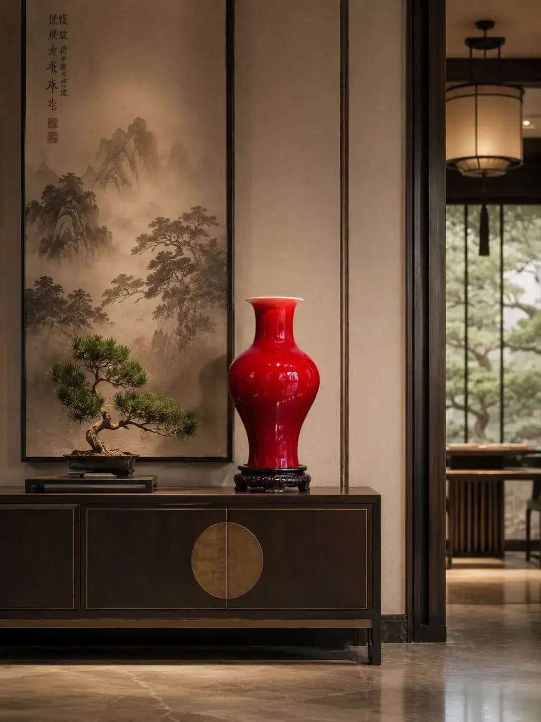 Langyao Red Guanyin Vase